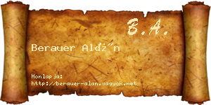 Berauer Alán névjegykártya